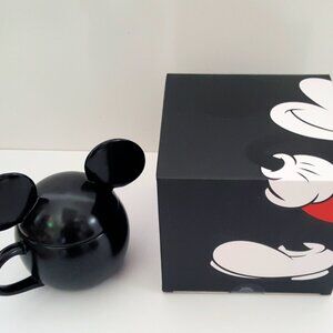NEW RARE Pottery Barn Disney Mickey Mouse Stoneware Mug with Lid 20 OZ NIB